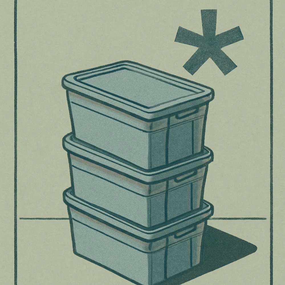 Vtopmart 6 Pack Clear Stackable Storage Bins with Lids (Large) — editorial illustration